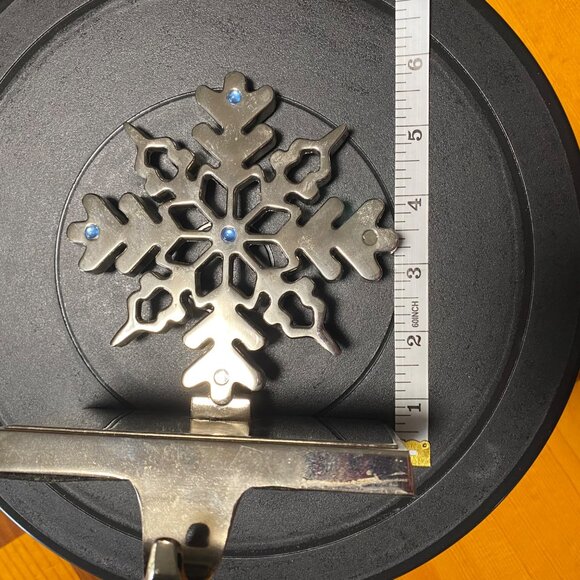 Silver Snowflake Stocking Holder With Blue Accents - Set 0f 2 - Picture 6 of 6